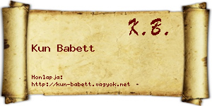 Kun Babett névjegykártya